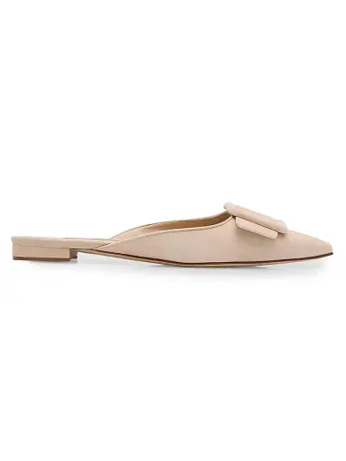 Manolo Blahnik Women's Maysale Suede Flats - Nude - Size 5.5 | Thumbnail 1