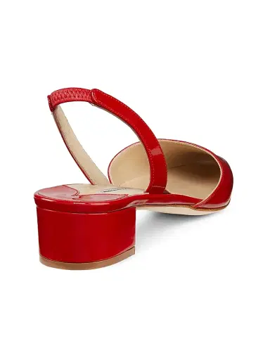 Manolo Blahnik Women's Aspro Patent Leather Slingback Pumps - Red - Size 10.5 | Thumbnail 3