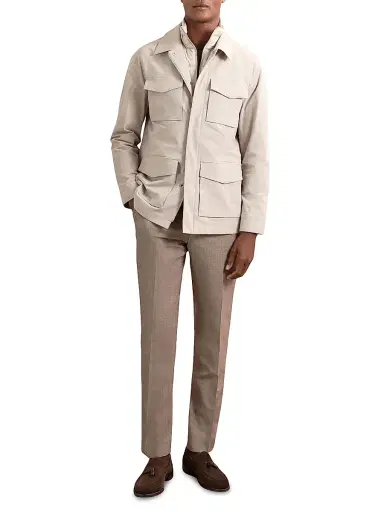 Reiss Men's Bryson Safari Jacket - Stone | Thumbnail 2
