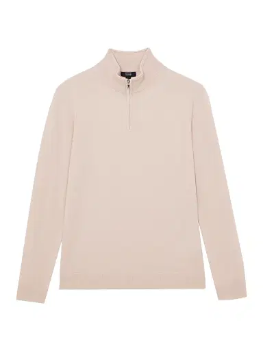 Reiss Men's Blackhall Quarter-Zip Wool Sweater - Beige - Size XL | Thumbnail 1 Reiss Men's Blackhall Quarter-Zip Wool Sweater - Beige - Size XL | Thumbnail 1