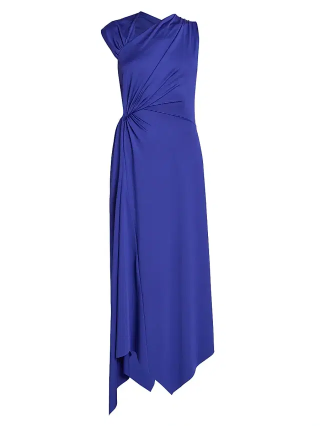 Victoria Beckham Women's Asymmetric Knotted Midi-Dress - Bright Indigo