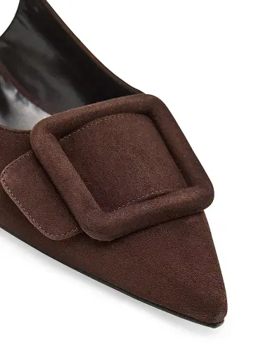 Manolo Blahnik Women's Maylura Suede Slingback Flats - Dark Brown - Size 6 | Thumbnail 5 Manolo Blahnik Women's Maylura Suede Slingback Flats - Dark Brown - Size 6 | Thumbnail 5