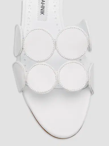Manolo Blahnik Women's Haribalmu 50MM Leather Sandals - White - Size 12 | Thumbnail 6 Manolo Blahnik Women's Haribalmu 50MM Leather Sandals - White - Size 12 | Thumbnail 6