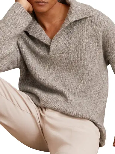 Reiss Men's Vatali Oversized Sweater - Taupe Brown Melange - Size Large | Thumbnail 2 Reiss Men's Vatali Oversized Sweater - Taupe Brown Melange - Size Large | Thumbnail 2