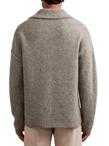 Reiss Men's Vatali Oversized Sweater - Taupe Brown Melange - Size Large | Thumbnail 3 Reiss Men's Vatali Oversized Sweater - Taupe Brown Melange - Size Large | Thumbnail 3