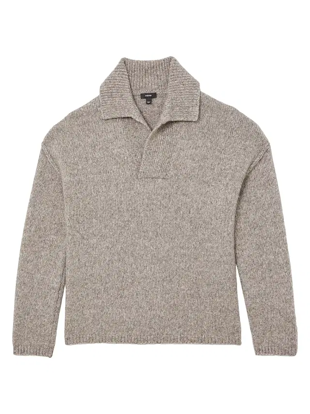 Reiss Men's Vatali Oversized Sweater - Taupe Brown Melange