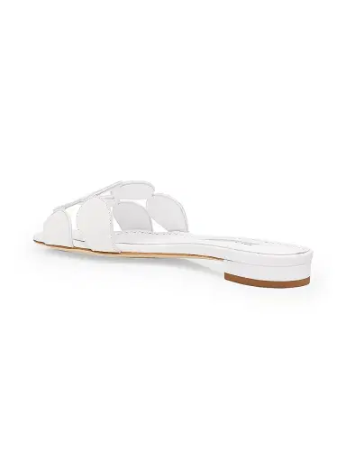 Manolo Blahnik Women's Haribal Leather Sandals - White | Thumbnail 2 Manolo Blahnik Women's Haribal Leather Sandals - White | Thumbnail 2