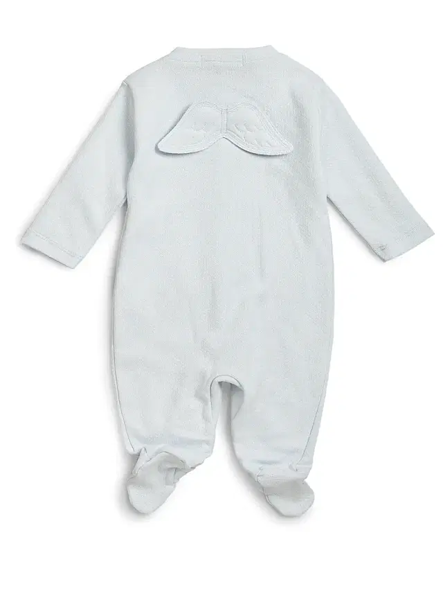 Marie-Chantal Baby's Pointelle Angel Wing Footie - Blue 18 Months