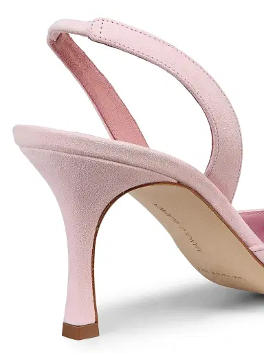 Manolo Blahnik Women's Maysli 70MM Suede Slingback Pumps - Light Pink | Thumbnail 5 Manolo Blahnik Women's Maysli 70MM Suede Slingback Pumps - Light Pink | Thumbnail 5