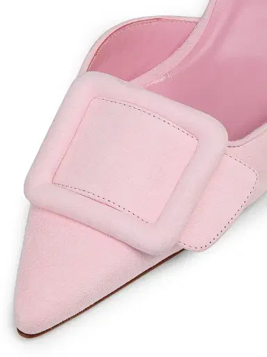 Manolo Blahnik Women's Maysli 70MM Suede Slingback Pumps - Light Pink | Thumbnail 6 Manolo Blahnik Women's Maysli 70MM Suede Slingback Pumps - Light Pink | Thumbnail 6