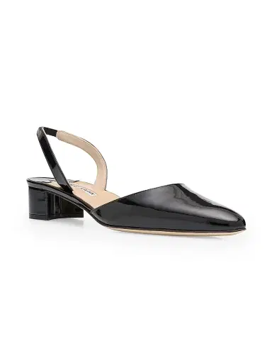Manolo Blahnik Women's Aspro Patent Leather Slingback Pumps - Black - Size 5 | Thumbnail 3