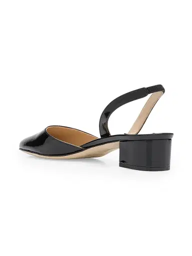 Manolo Blahnik Women's Aspro Patent Leather Slingback Pumps - Black - Size 5 | Thumbnail 4