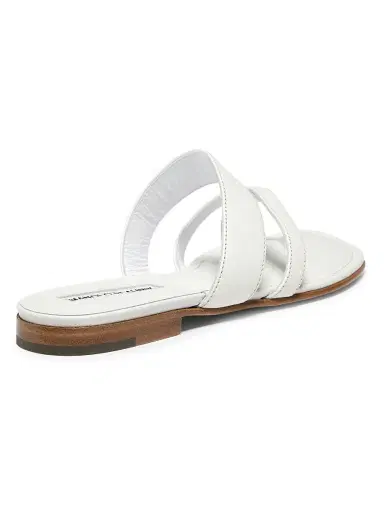 Manolo Blahnik Women's Susa Leather Thong Sandals - White - Size 7 | Thumbnail 3