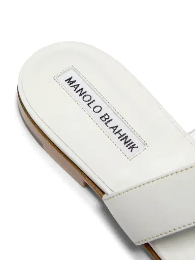 Manolo Blahnik Women's Susa Leather Thong Sandals - White - Size 7 | Thumbnail 6