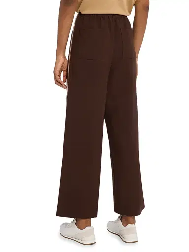 Reiss Women's Robyn Striped Wide-Leg Knit Pants - Chocolate | Thumbnail 4