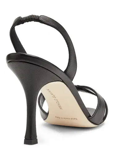 Manolo Blahnik Women's Callasli Leather Slingback Sandals - Black - Size 9.5 | Thumbnail 3