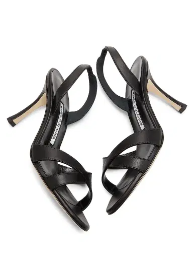 Manolo Blahnik Women's Callasli Leather Slingback Sandals - Black - Size 9.5 | Thumbnail 6