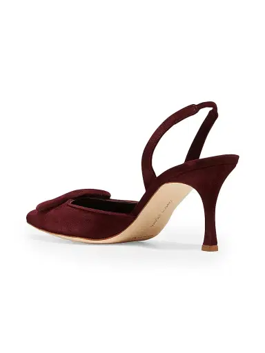 Manolo Blahnik Women's Maysli 70MM Suede Slingback Pumps | Thumbnail 4 Manolo Blahnik Women's Maysli 70MM Suede Slingback Pumps | Thumbnail 4