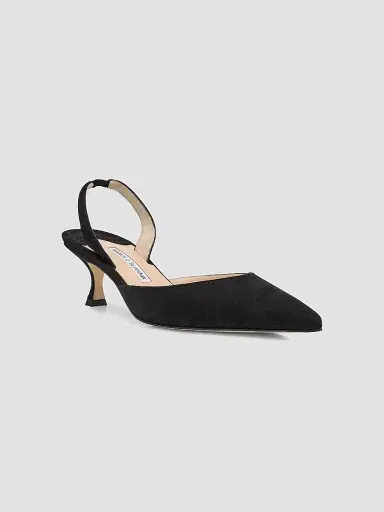 Manolo Blahnik Women's Carolyne 50MM Suede Slingback Pumps | Thumbnail 3 Manolo Blahnik Women's Carolyne 50MM Suede Slingback Pumps | Thumbnail 3