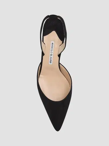 Manolo Blahnik Women's Carolyne 50MM Suede Slingback Pumps | Thumbnail 6 Manolo Blahnik Women's Carolyne 50MM Suede Slingback Pumps | Thumbnail 6