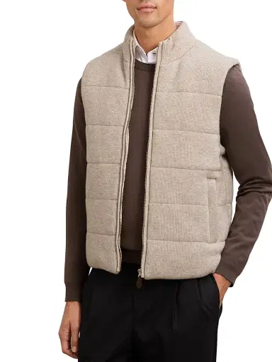 Reiss Men's Otley Rib-Knit Vest - Oatmeal - Size XL | Thumbnail 3