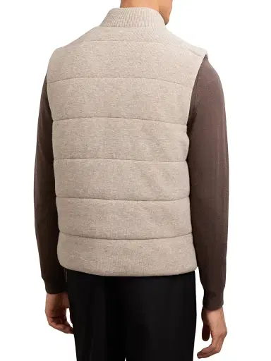 Reiss Men's Otley Rib-Knit Vest - Oatmeal - Size XL | Thumbnail 4
