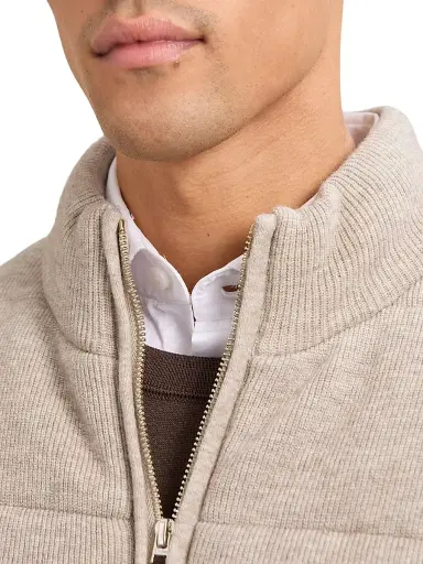 Reiss Men's Otley Rib-Knit Vest - Oatmeal - Size XL | Thumbnail 5