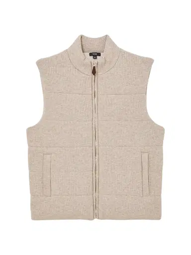 Reiss Men's Otley Rib-Knit Vest - Oatmeal - Size XL | Thumbnail 1