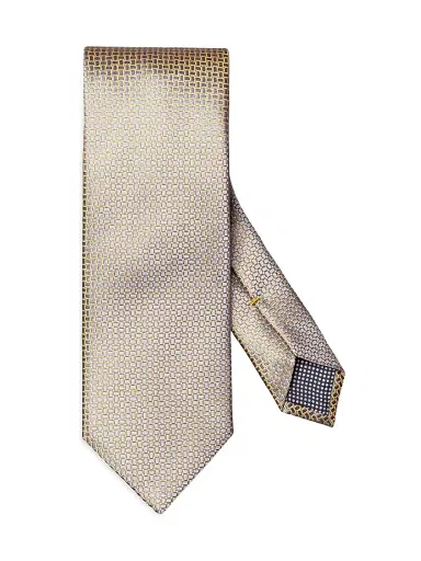 Eton Men's Micro Geometric Silk Tie | Thumbnail 1