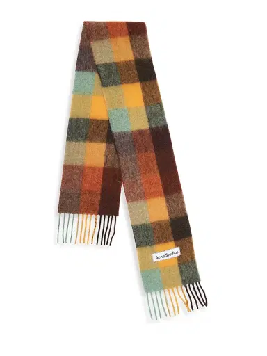 Acne Studios Men's Main Vally Checkered Fringe Scarf | Thumbnail 1 Acne Studios Men's Main Vally Checkered Fringe Scarf | Thumbnail 1