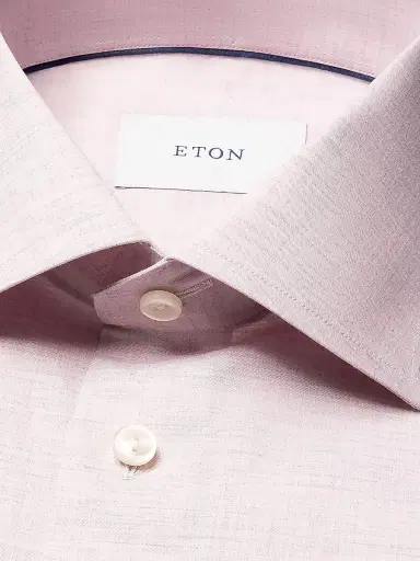 Eton Men's Slim-Fit Melange Solid Button-Front Shirt - Pink | Thumbnail 7 Eton Men's Slim-Fit Melange Solid Button-Front Shirt - Pink | Thumbnail 7