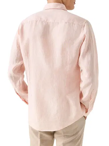 Eton Men's Slim-Fit Solid Linen Shirt - Pink | Thumbnail 2