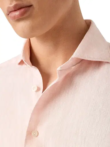 Eton Men's Slim-Fit Solid Linen Shirt - Pink | Thumbnail 3