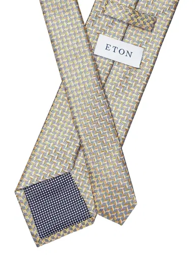 Eton Men's Geometric Woven Silk Tie | Thumbnail 3