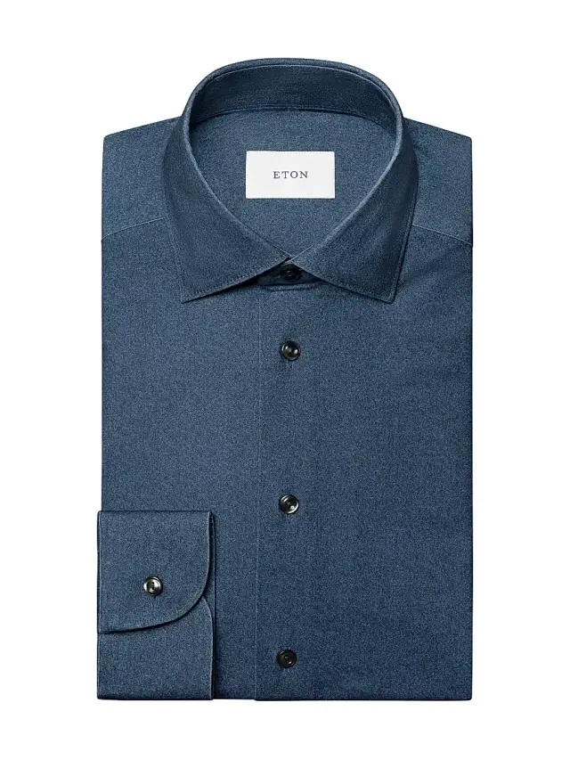Eton Men's Slim-Fit 4Flex Stretch-Cotton Shirt - Navy