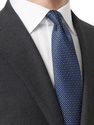 Eton Men's Micro-Geometric Silk Tie | Thumbnail 2