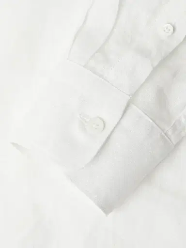 Canali Men's Linen Sport Shirt - White | Thumbnail 7