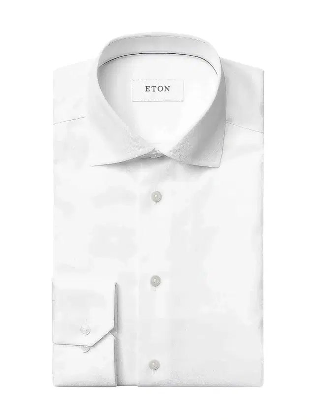 Men's Cotton-Twill Contemporary-Fit Dress Shirt - White