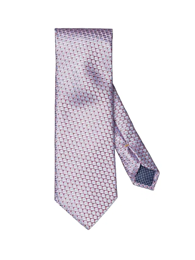Eton Men's Geometric Woven Silk Tie - Pink