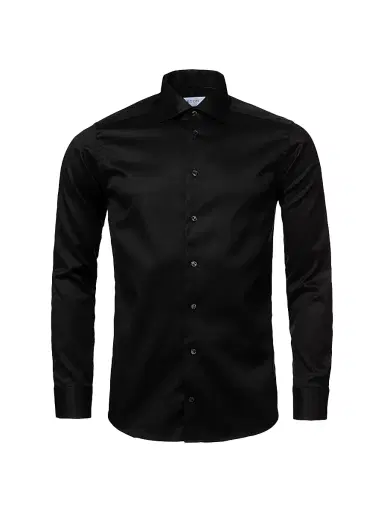 Eton Men's Slim-Fit Twill Dress Shirt - Black | Thumbnail 2 Eton Men's Slim-Fit Twill Dress Shirt - Black | Thumbnail 2