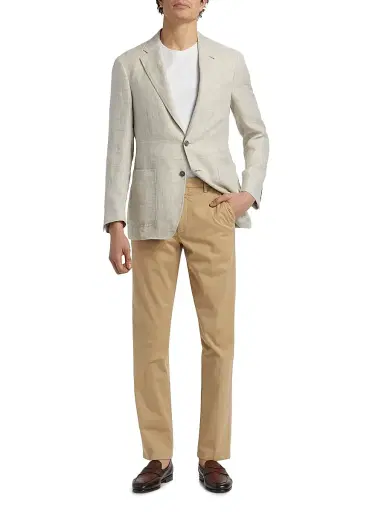 Canali Men's Chino Stretch-Cotton Pants - Tan | Thumbnail 2