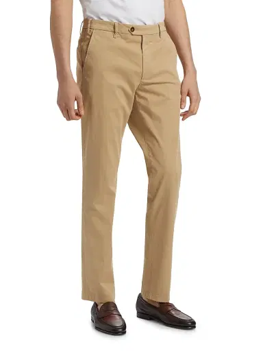 Canali Men's Chino Stretch-Cotton Pants - Tan | Thumbnail 4