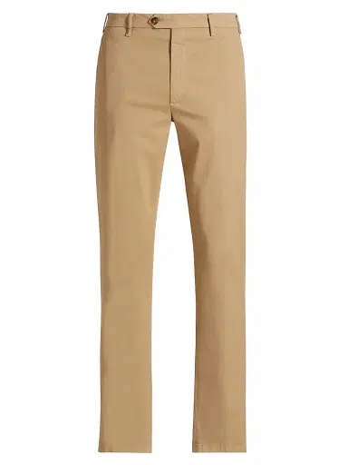 Canali Men's Chino Stretch-Cotton Pants - Tan | Thumbnail 1