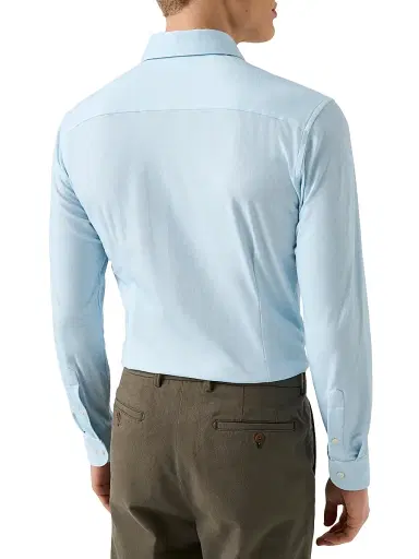 Eton Men's Slim-Fit 4Flex Stretch-Cotton Shirt - Blue | Thumbnail 4 Eton Men's Slim-Fit 4Flex Stretch-Cotton Shirt - Blue | Thumbnail 4