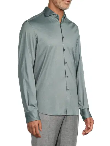 Canali Men's Jersey Sport Shirt - Green - Size XXL | Thumbnail 4 Canali Men's Jersey Sport Shirt - Green - Size XXL | Thumbnail 4