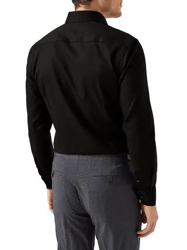 Eton Men's Contemporary-Fit Twill Dress Shirt - Black | Thumbnail 4 Eton Men's Contemporary-Fit Twill Dress Shirt - Black | Thumbnail 4