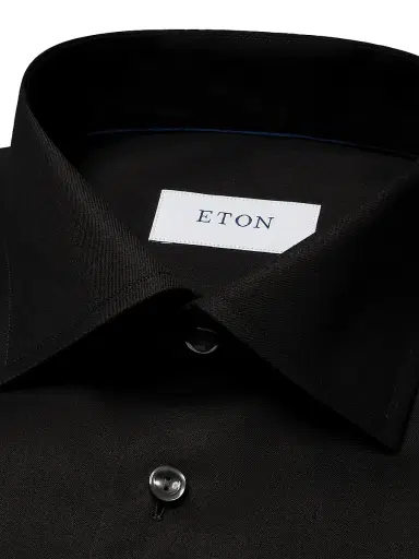 Eton Men's Contemporary-Fit Twill Dress Shirt - Black | Thumbnail 5 Eton Men's Contemporary-Fit Twill Dress Shirt - Black | Thumbnail 5