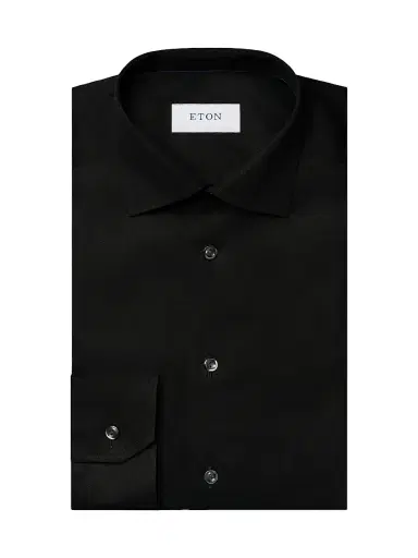 Eton Men's Contemporary-Fit Twill Dress Shirt - Black | Thumbnail 1 Eton Men's Contemporary-Fit Twill Dress Shirt - Black | Thumbnail 1