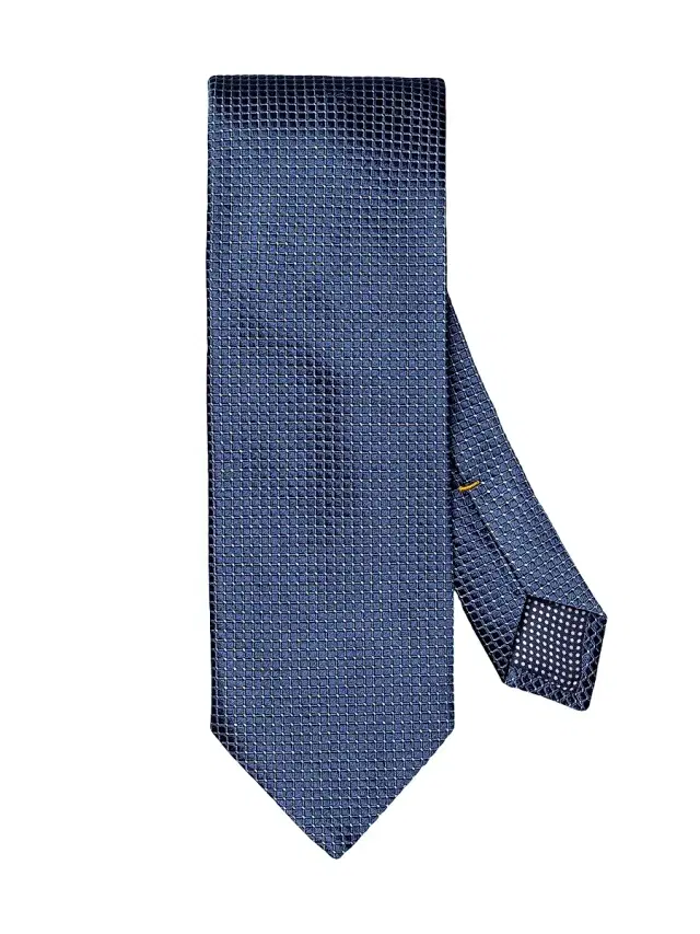 Eton Men's Geometric Satin Silk Tie - Blue
