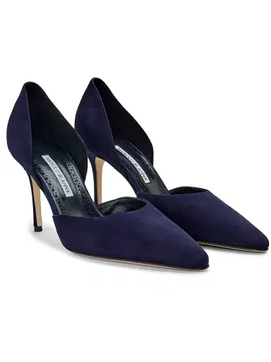 Manolo Blahnik Women's Taylernu Suede D'Orsay Pumps | Thumbnail 2 Manolo Blahnik Women's Taylernu Suede D'Orsay Pumps | Thumbnail 2